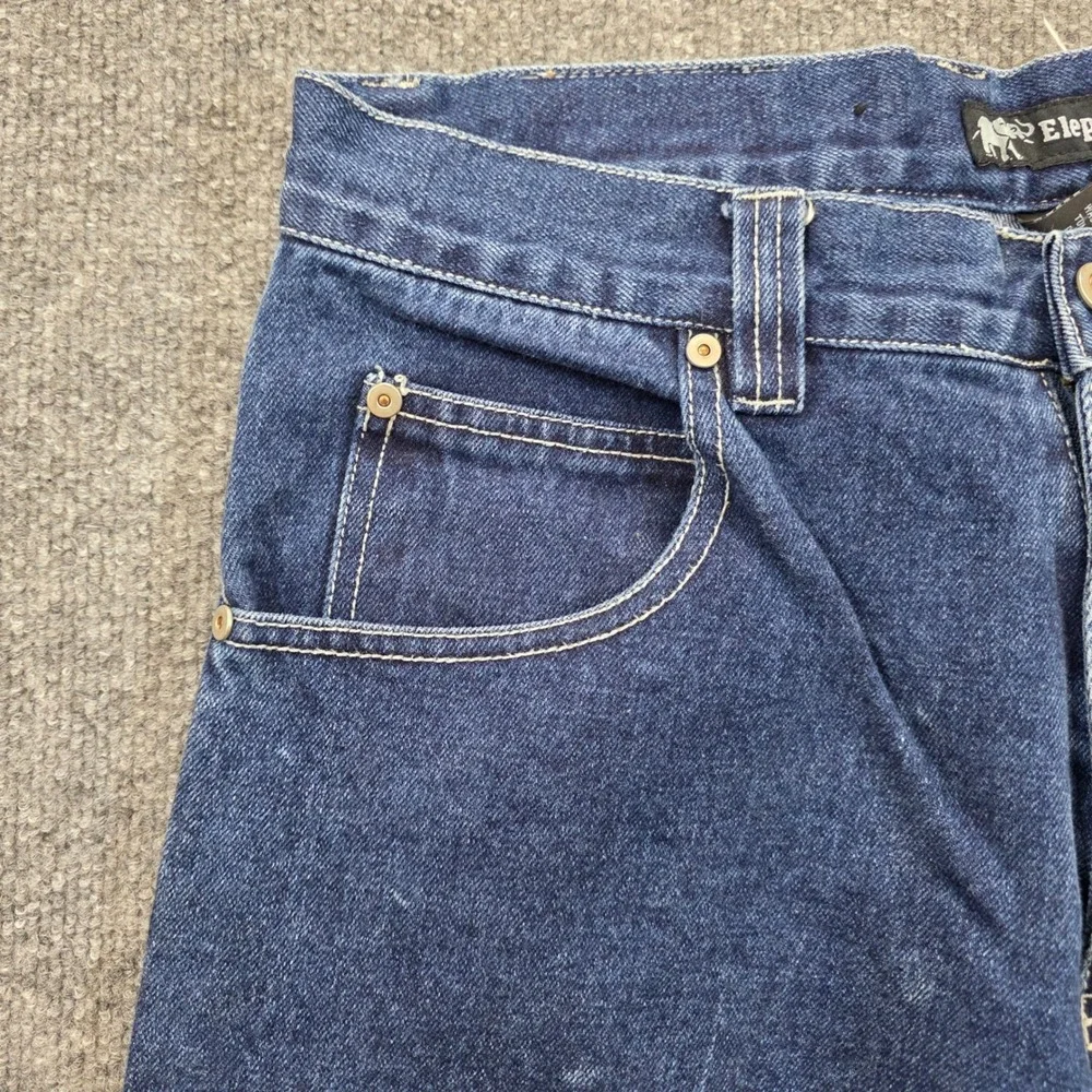VTG Elephant Jeans Mens 34x31 Blue Denim Carpenter Wide Leg Baggy Hip Hop Skater